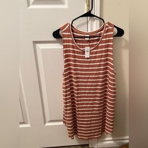Reddish brown and white tank top. Size XL